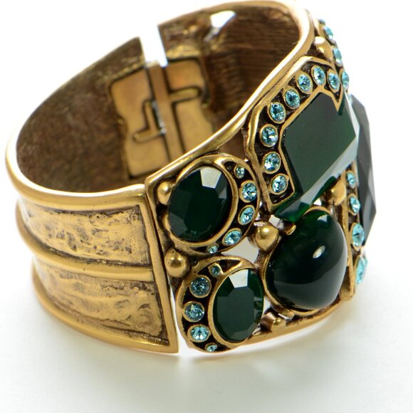 Vintage Oscar de La Renta Gold-tone Crystal Bracelet - Picture 2 of 10